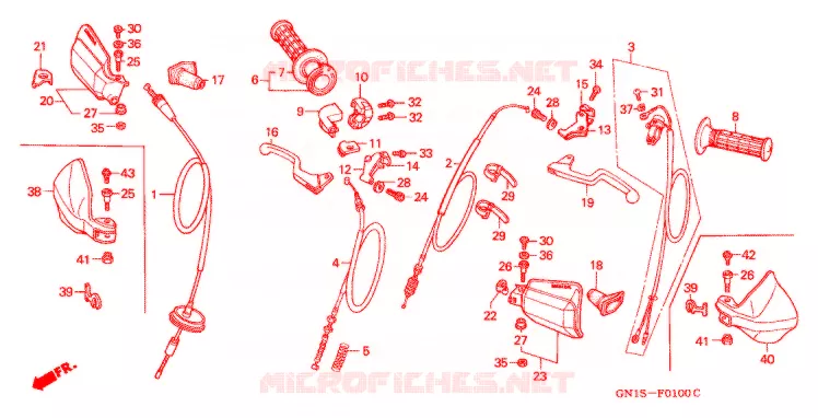 LEVIER DE GUIDON - CABLE Honda MOTO 80 XR 1996  XR80RT
