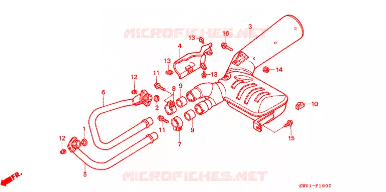SILENCIEUX D'ECHAPPEMENT Honda MOTO 650 BROS 1990  NT650L_II