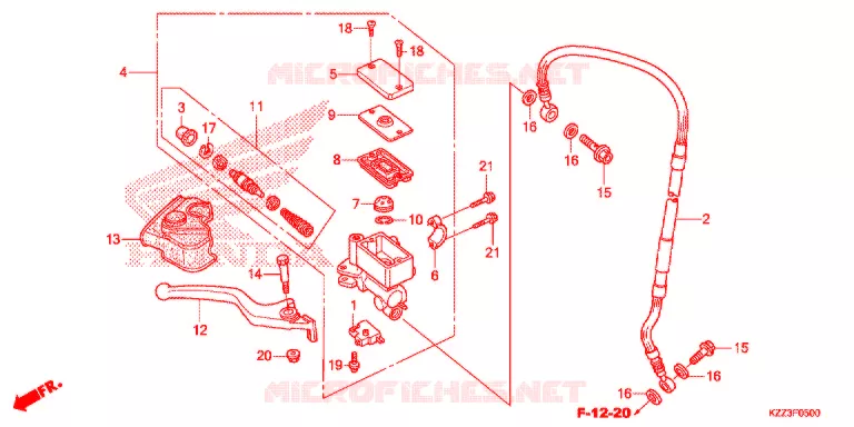 MAITRE CYLINDRE DE FREIN AVANT Honda MOTO 250 CRF 2015  CRF250MF