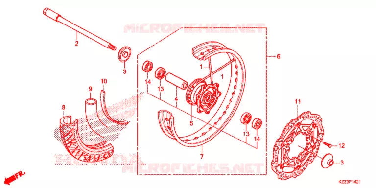 ROUE AVANT (CRF250M) Honda MOTO 250 CRF 2015  CRF250MF