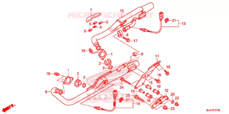SILENCIEUX D'ECHAPPEMENT Honda MOTO 750 SHADOW 2020  VT750CSJ