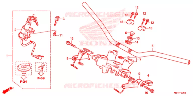 GUIDON - TE DE FOURCHE Honda MOTO 150 XR 2021  XR150LEKJ