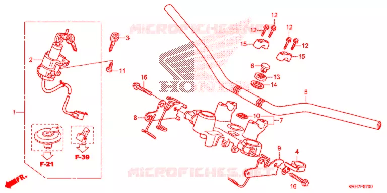 GUIDON - TE DE FOURCHE Honda MOTO 150 XR 2021  XR150LEKJ