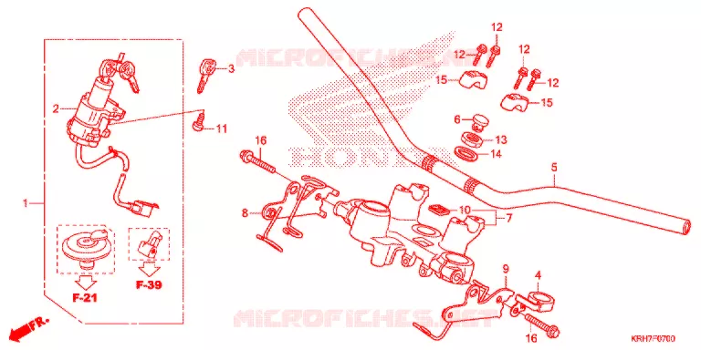 GUIDON - TE DE FOURCHE Honda MOTO 150 XR 2021  XR150LEKJ