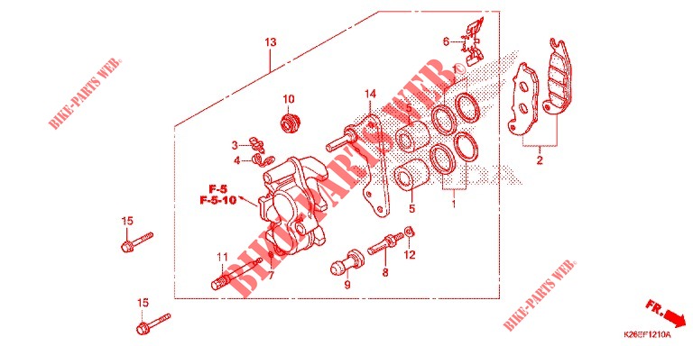 ETRIER DE FREIN AVANT pour Honda MSX 125 de 2018
