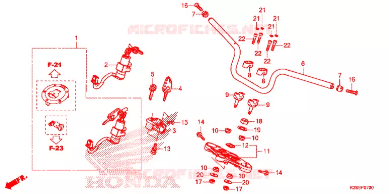 GUIDON Honda MOTO 125 GROM 2017  MSX125H_TH