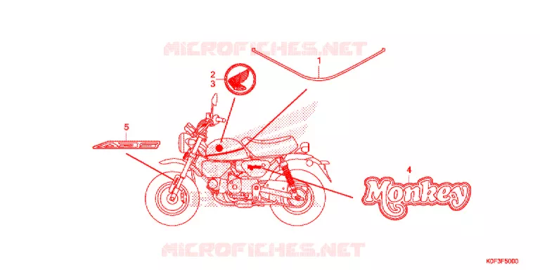 AUTOCOLLANTS Honda MOTO 125 MONKEY 2021  Z125MK