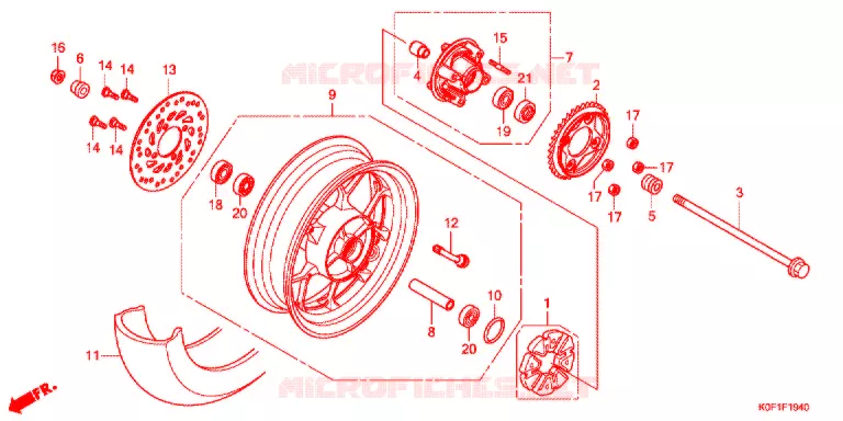 ROUE ARRIERE Honda MOTO 125 MONKEY 2021  Z125MAK