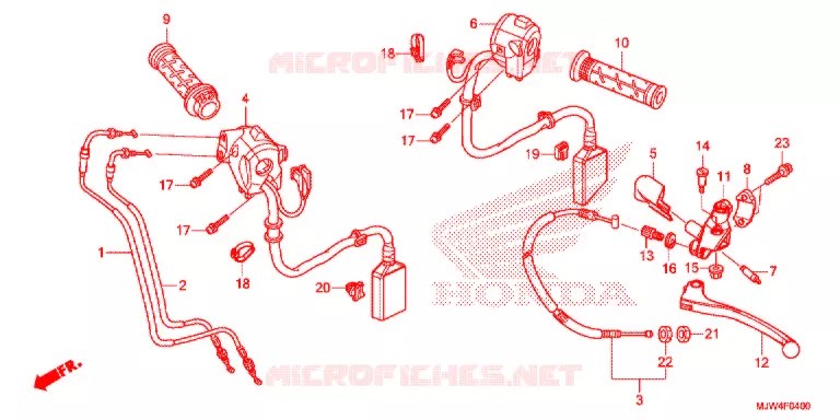 LEVIER DE GUIDON - CABLE - COMMODO Honda MOTO 500 CB 2017  CB500XAH