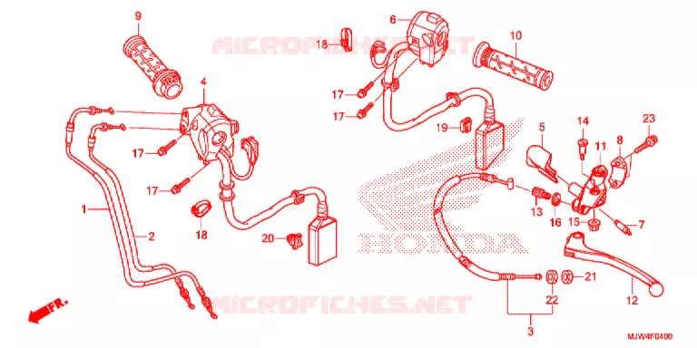 LEVIER DE GUIDON - CABLE - COMMODO Honda MOTO 500 CB 2018  CB500XAJ
