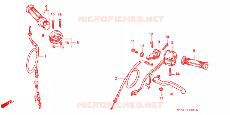 LEVIER DE GUIDON - CABLE - COMMODO (2) Honda MOTO 50 NSR 1994  NSR50R_II