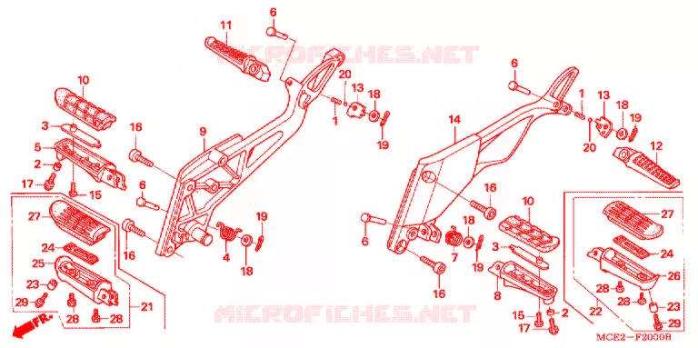 REPOSE PIED Honda MOTO 400 CB 2000  CB400LY