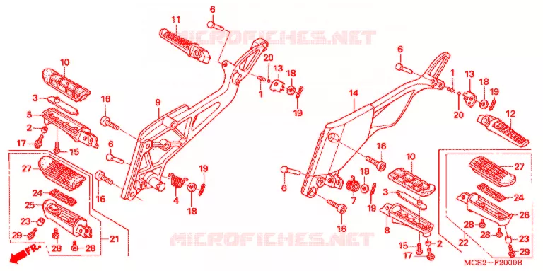 REPOSE PIED Honda MOTO 400 CB 2001  CB400LY