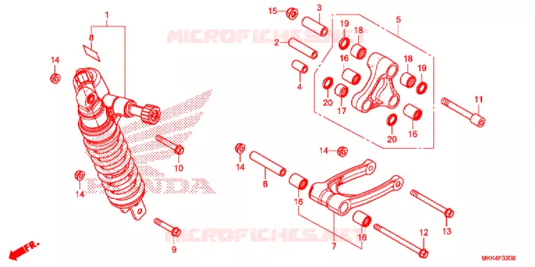AMORTISSEUR ARRIERE Honda MOTO 1000 AFRICA-TWIN 2018  CRF1000DJ