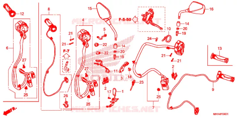 COMMODO - LEVIER - CABLE (CRF1000D/D2) Honda MOTO 1000 AFRICA-TWIN 2018  CRF1000DJ