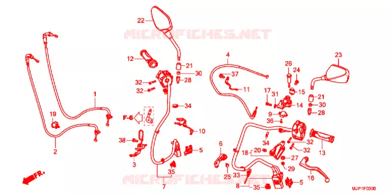 LEVIER DE GUIDON - CABLE - COMMODO (CRF1000A) Honda MOTO 1000 AFRICA-TWIN 2017  CRF1000AH