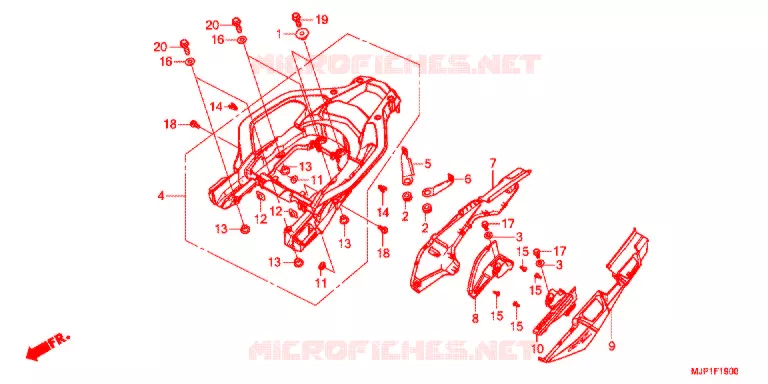 COUVERCLE LATERAL - PORTE BAGAGE ARRIERE Honda MOTO 1000 AFRICA-TWIN 2017  CRF1000DH