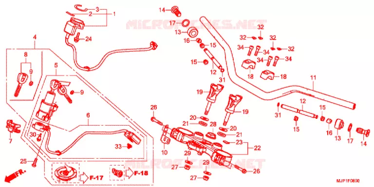 GUIDON - TE DE FOURCHE Honda MOTO 1000 AFRICA-TWIN 2017  CRF1000DH