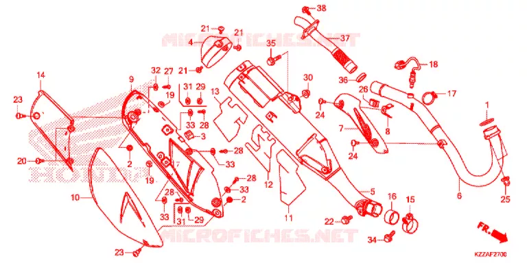 SILENCIEUX D'ECHAPPEMENT Honda MOTO 250 CRF 2017  CRF250RLAH