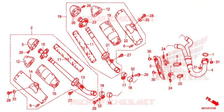 SILENCIEUX D'ECHAPPEMENT Honda MOTO 450 CRF 2018  CRF450RJ