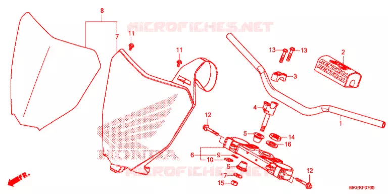 GUIDON - TE DE FOURCHE Honda MOTO 450 CRF 2021  CRF450RK