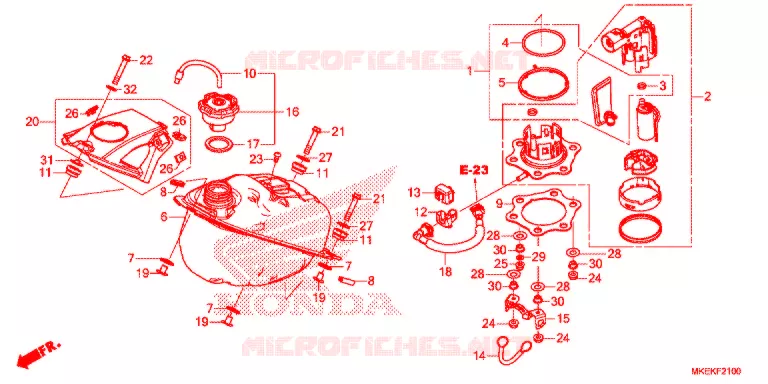 RESERVOIR A CARBURANT (CRF450R/RWE) Honda MOTO 450 CRF 2019  CRF450RK