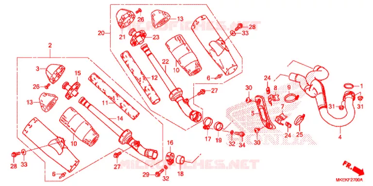 SILENCIEUX D'ECHAPPEMENT Honda MOTO 450 CRF 2020  CRF450RK