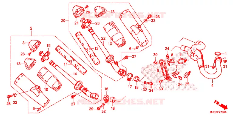 SILENCIEUX D'ECHAPPEMENT Honda MOTO 450 CRF 2019  CRF450RK
