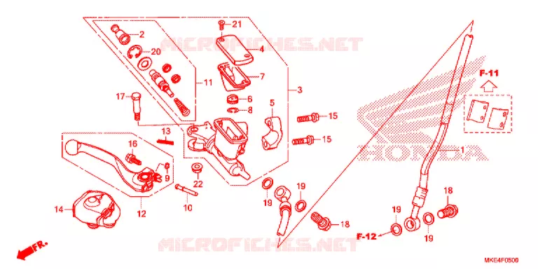 MAITRE CYLINDRE DE FREIN AVANT Honda MOTO 450 CRF 2018  CRF450RXJ