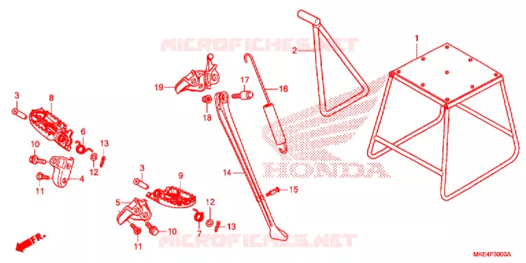 REPOSE PIED - BEQUILLE Honda MOTO 450 CRF 2021  CRF450RXJ