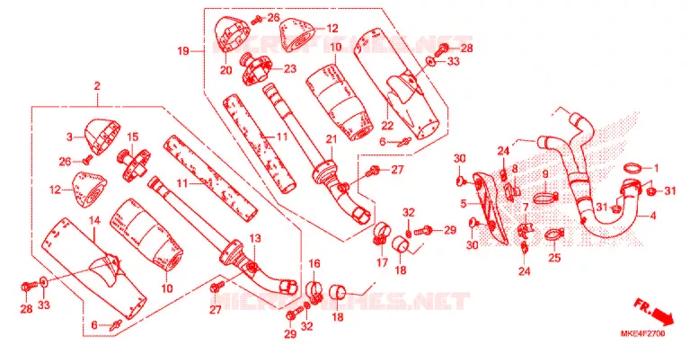 SILENCIEUX D'ECHAPPEMENT Honda MOTO 450 CRF 2020  CRF450RXJ
