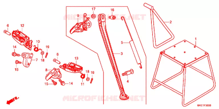 REPOSE PIED - BEQUILLE Honda MOTO 450 CRF 2018  CRF450RXJ