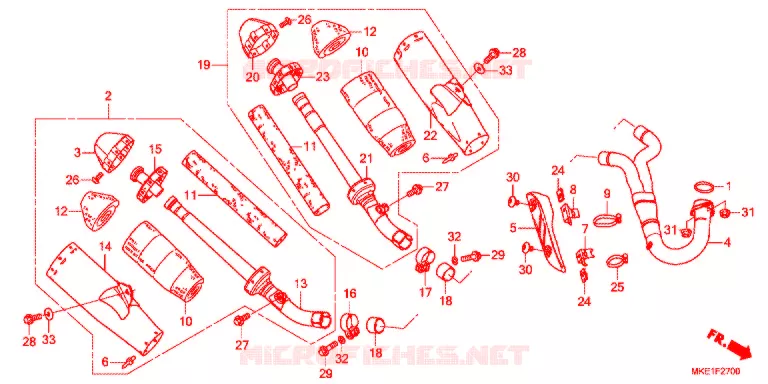 SILENCIEUX D'ECHAPPEMENT Honda MOTO 450 CRF 2018  CRF450RXJ