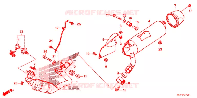 SILENCIEUX D'ECHAPPEMENT Honda MOTO 700 CTX 2017  CTX700DH