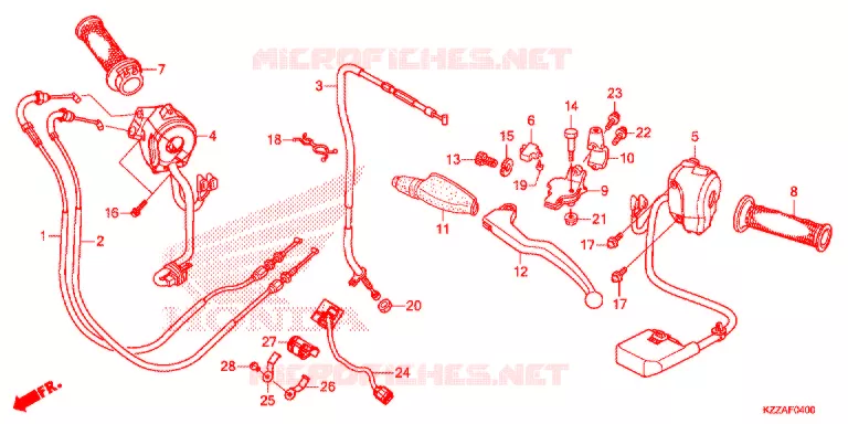 LEVIER DE GUIDON - CABLE - COMMODO Honda MOTO 250 CRF 2018  CRF250LJ