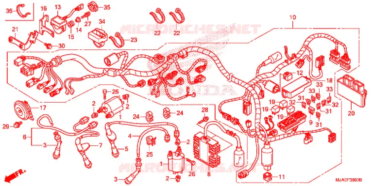 FAISCEAU DES FILS (VT750CS/C2S) Honda MOTO 750 SHADOW 2017  VT750CSH