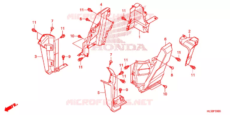 COUVERCLES LATERAUX Honda ATV 700 PIONEER 2017  SXS700M4PH