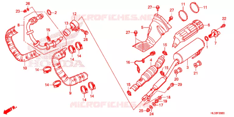 SILENCIEUX D'ECHAPPEMENT Honda ATV 700 PIONEER 2017  SXS700M4PH
