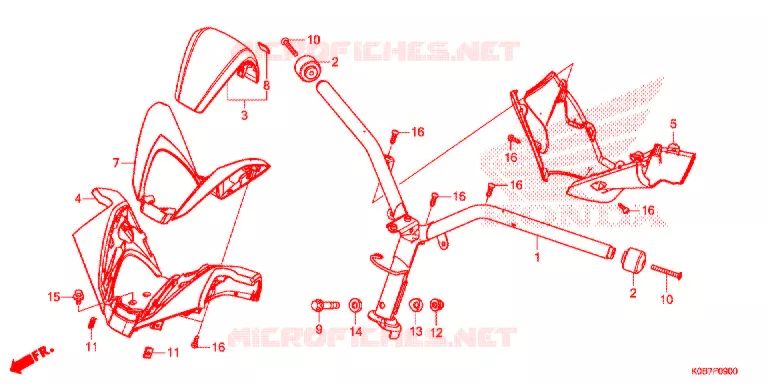 GUIDON - CARENAGE Honda SCOOTER 300 FORZA 2019  NSS300AK_2ED