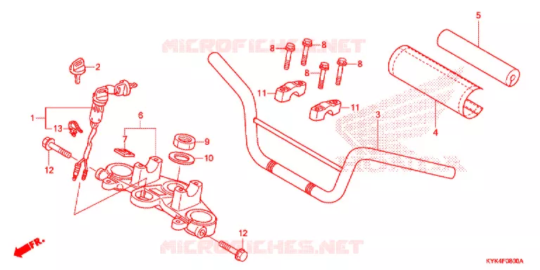 GUIDON - TE DE FOURCHE Honda MOTO 110 CRF 2018  CRF110FJ