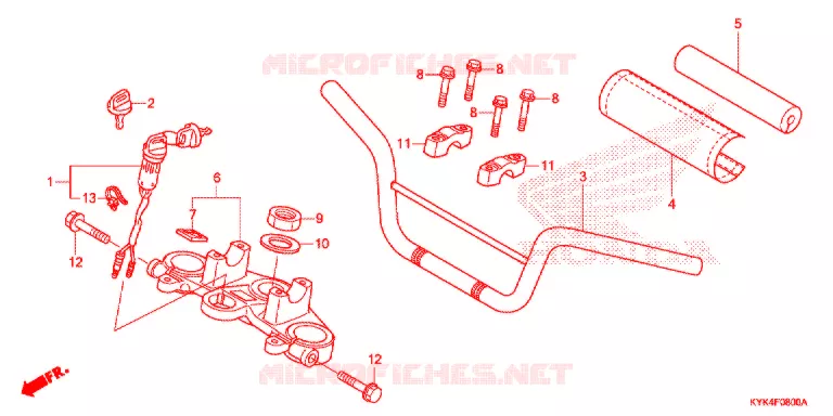 GUIDON - TE DE FOURCHE Honda MOTO 110 CRF 2018  CRF110FJ