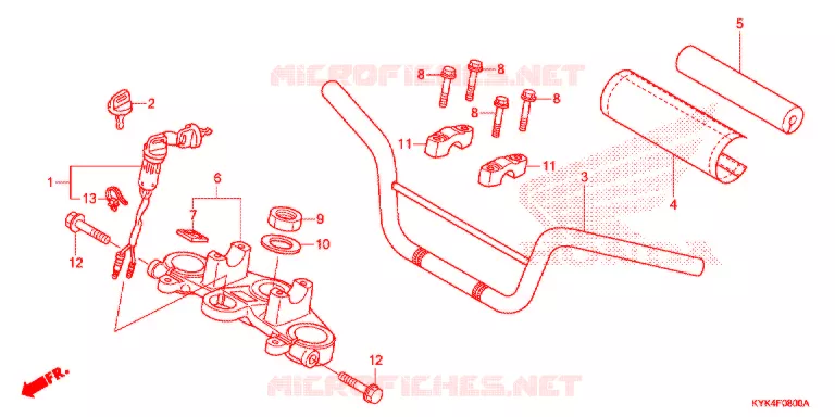 GUIDON - TE DE FOURCHE Honda MOTO 110 CRF 2018  CRF110FJ