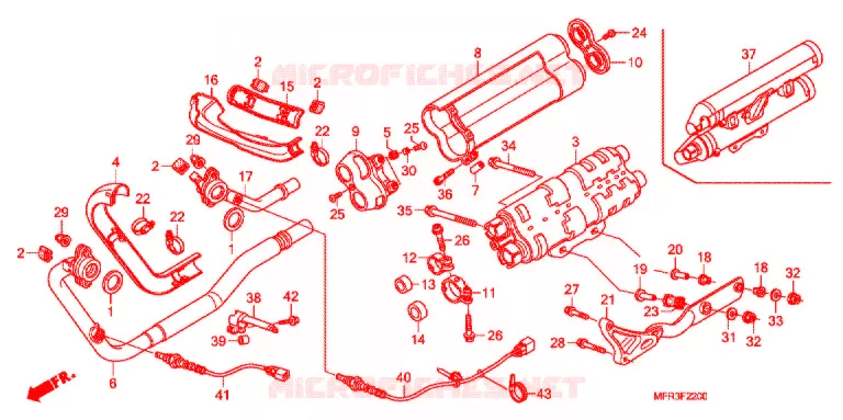 SILENCIEUX D'ECHAPPEMENT Honda MOTO 1300 VT 2010  VT1300CXAA