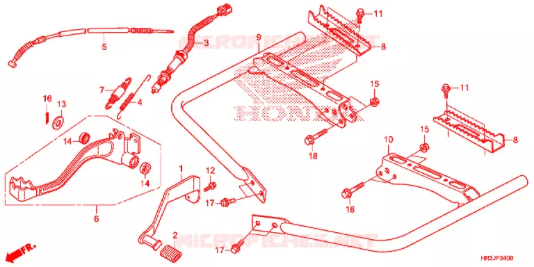 PEDALE - REPOSE PIED Honda ATV 420 FOURTRAX 2018  TRX420FM2J