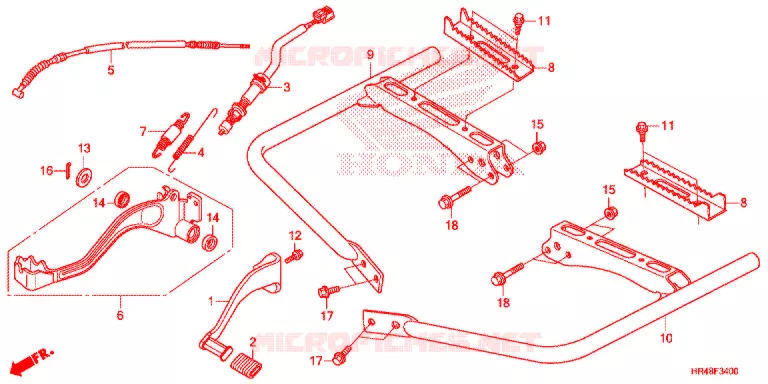 PEDALE - REPOSE PIED Honda ATV 500 FOURTRAX 2018  TRX500FM1J