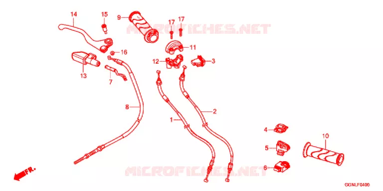 LEVIER DE GUIDON - CABLE - COMMODO Honda SCOOTER 50 C50 2019  C50JJ