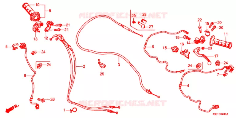 LEVIER DE GUIDON - CABLE - COMMODO Honda MOTO 250 CRF 2019  CRF250RK