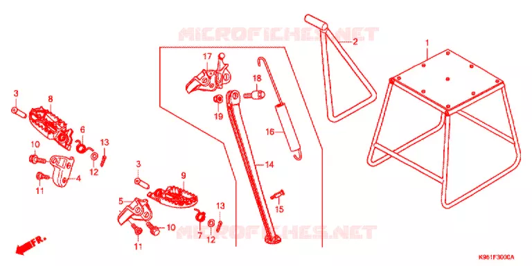 REPOSE PIED - BEQUILLE Honda MOTO 250 CRF 2019  CRF250RK