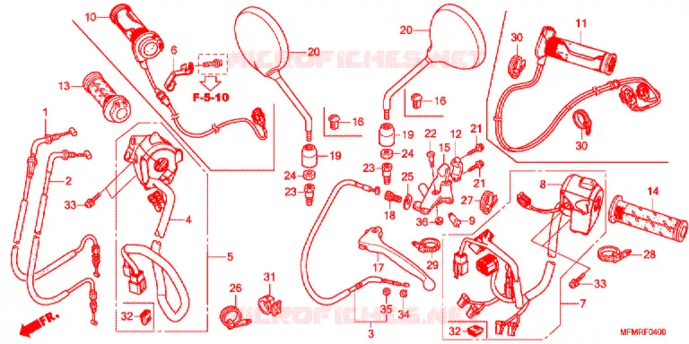 LEVIER DE GUIDON - CABLE - COMMODO Honda MOTO 400 CB 2018  CB400SADJ