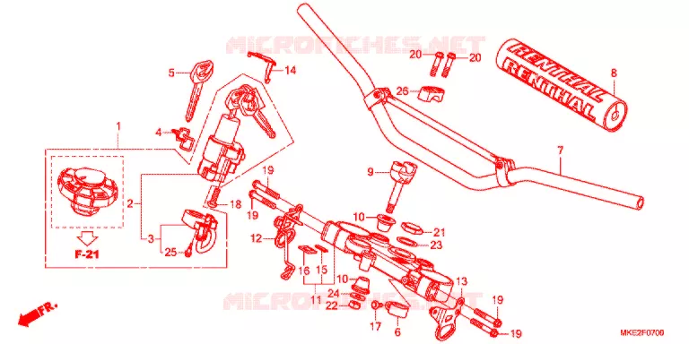 GUIDON - TE DE FOURCHE Honda MOTO 450 CRF 2018  CRF450LK